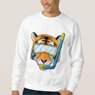 Tiger as Diver med Snorkel Lång Ärmad Tröja