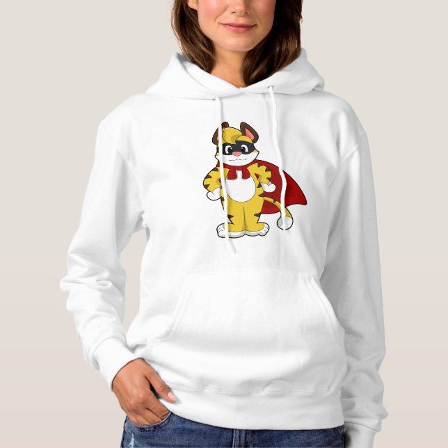 Tiger as Hero med mask och Kap T Shirt (Framsida)