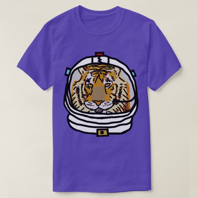 Tiger Astronaut Funny Animals i rymden T Shirt (Design framsida)