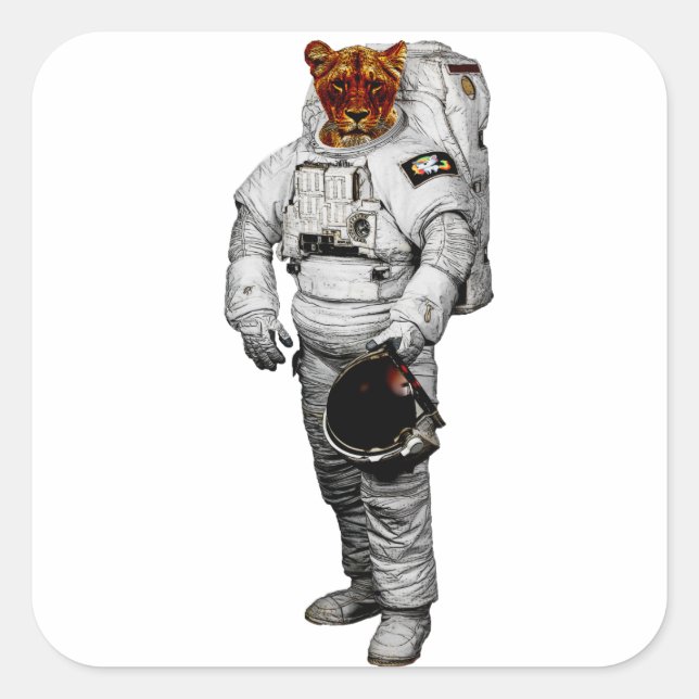 Tiger Astronaut Klistermärke (Framsida)