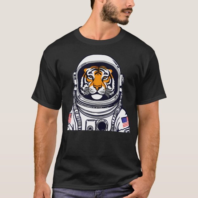 Tiger Astronaut T Shirt (Framsida)