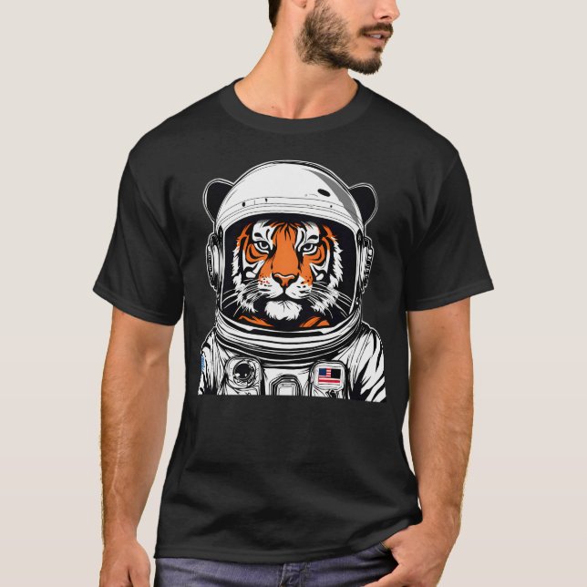 Tiger Astronaut T Shirt (Framsida)