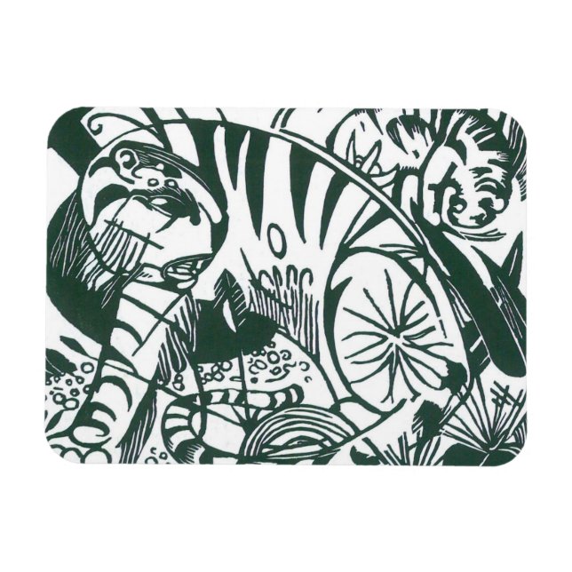 Tiger av Franz Marc Marc, Vintagens uttryckssymbol Magnet (Horisontell)