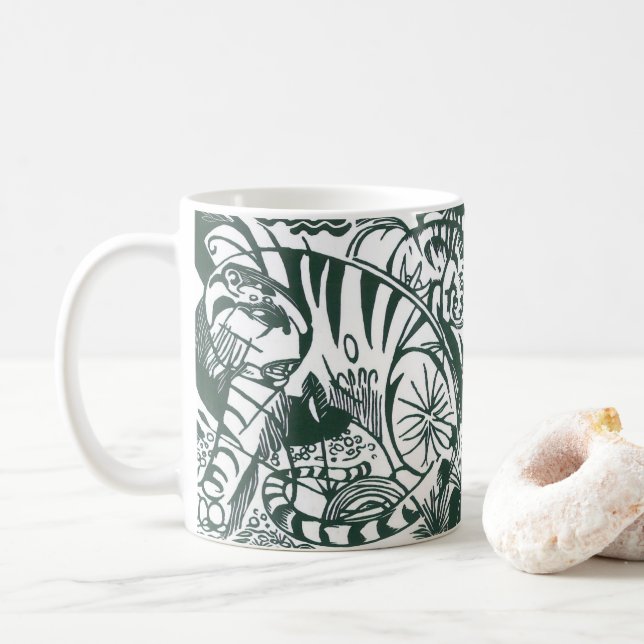 Tiger av Franz Marc, Vintage expressionism konst Kaffemugg (Med munk)
