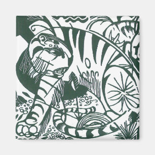 Tiger av Franz Marc, Vintage expressionism konst Magnet