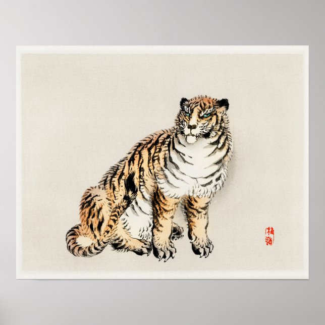 Tiger av Kōno Bairei (1844-1895) Poster (Framsidan)