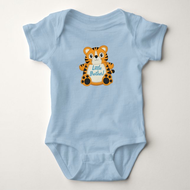 Tiger Baby Shower Blå T Shirt (Framsida)