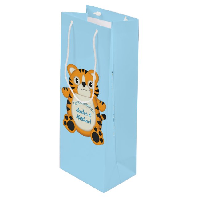 Tiger Baby Shower Blue (Framsidan Vinklad)