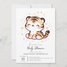 Tiger Baby Shower för söt tiger-nyans