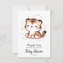 Tiger Baby Shower för söt tiger-nyans Tack Kort