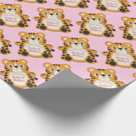 Tiger Baby Shower Rosa Presentpapper