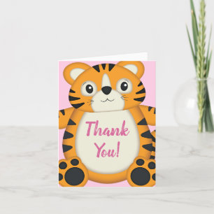 Tiger Baby Shower Rosa Tack Kort