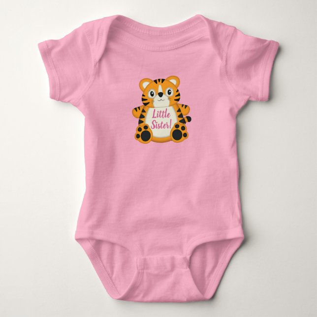 Tiger Baby Shower Safari Rosa Flicka T Shirt (Framsida)