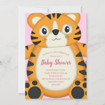 Tiger Baby Shower Safari Rosa Girl Girl Girl Girl