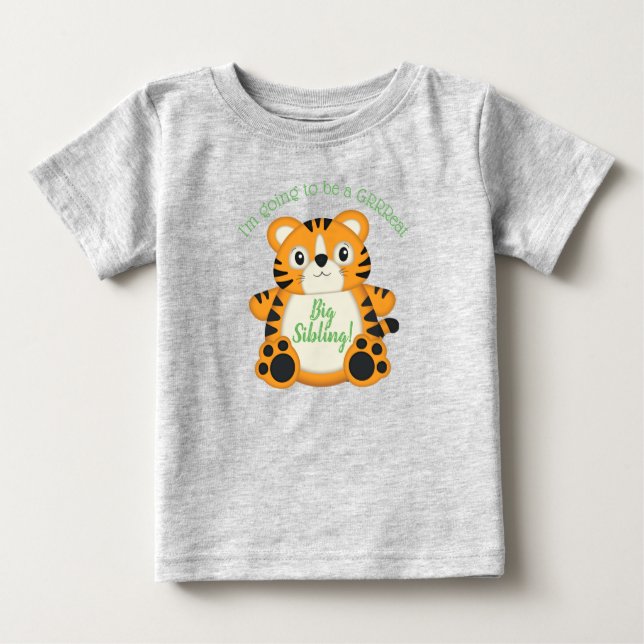 Tiger Baby Shower Safari T Shirt (Framsida)