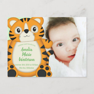 Tiger Baby Shower Safari Vykort