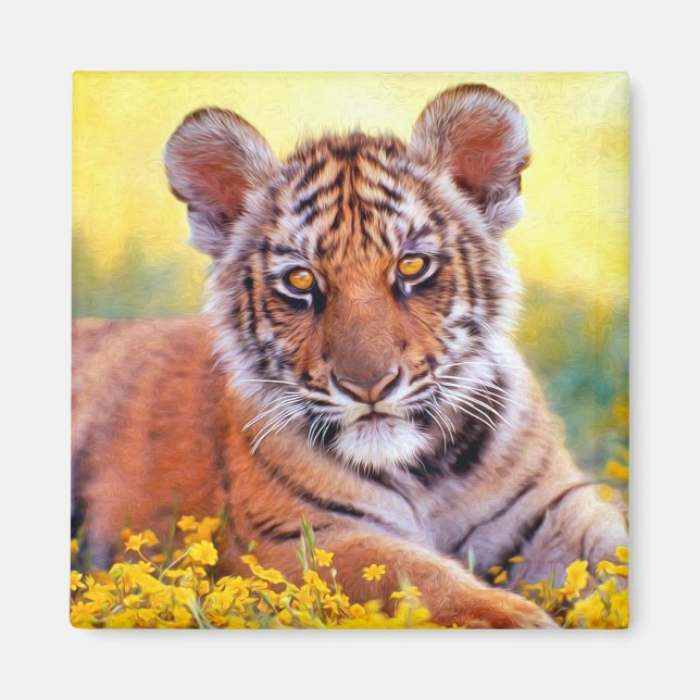 Tiger Baby Unge Magnet (Framsidan)