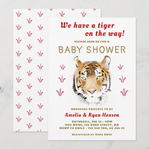 Tiger Baby Watercolor 2022 Barnkalas Inbjudningar