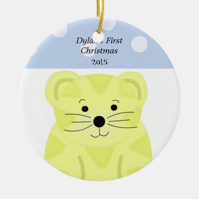 Tiger Babys Första Jul Julgransprydnad Keramik (Framsidan)