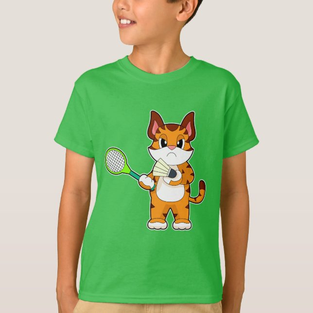 Tiger Badminton Badminton racket T Shirt (Framsida)