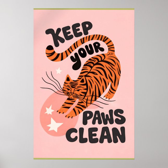 Tiger Badrumsutskrift, Roligt Djurcitat Vägg Poster (Framsidan)