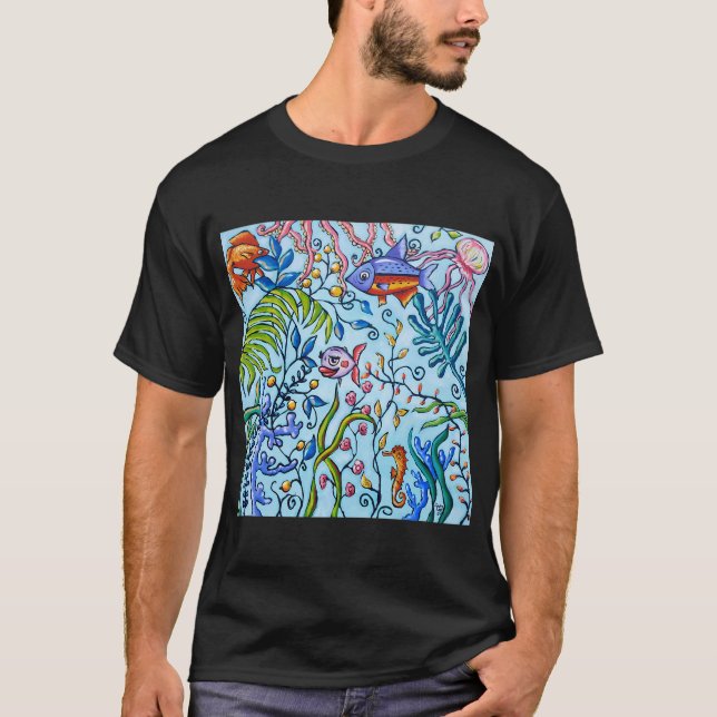 TIGER BARB AKVARIUMSFISK T SHIRT (Framsida)