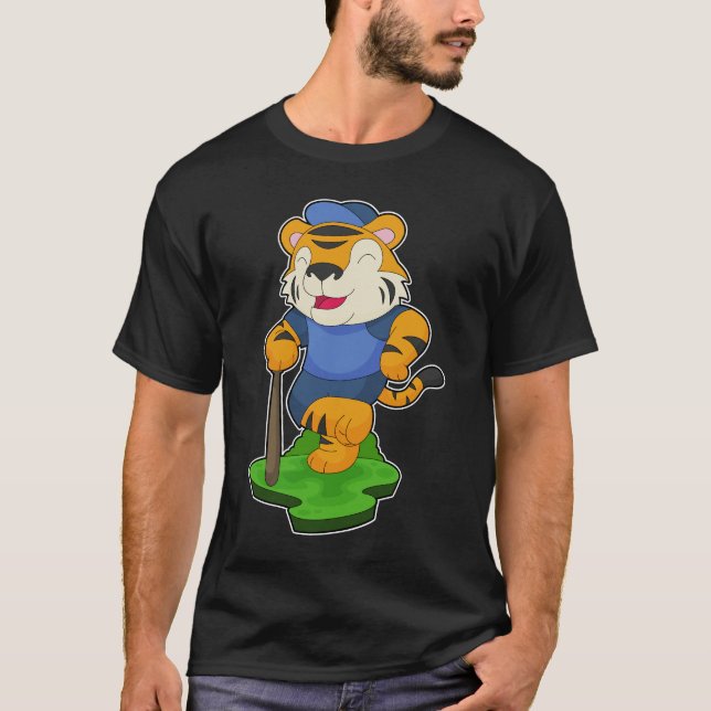 Tiger Baseball Baseball fladdermus T Shirt (Framsida)