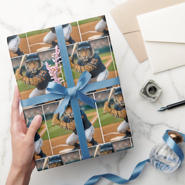 Tiger Basebollspelare #27 Upp till slag Presentpapper (Gifting)