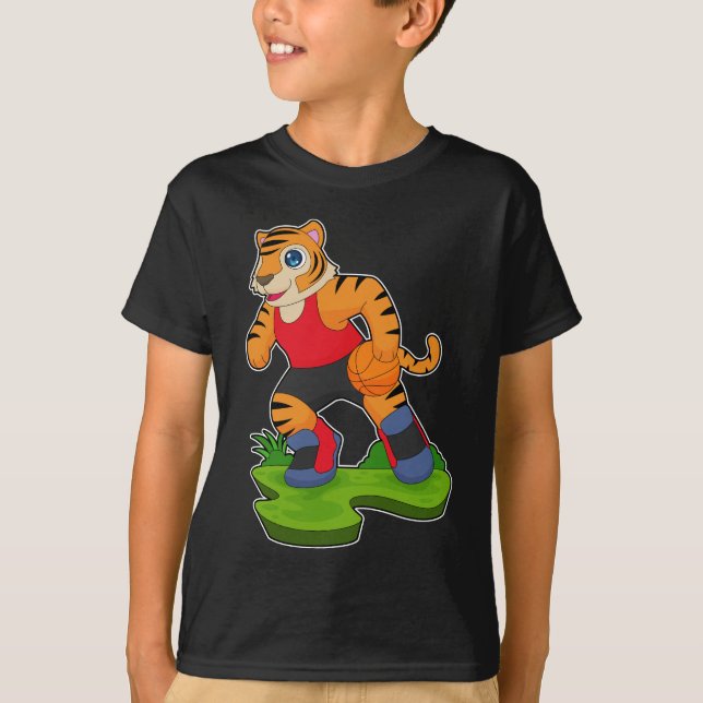 Tiger Basketball-spelare Basketball T Shirt (Framsida)