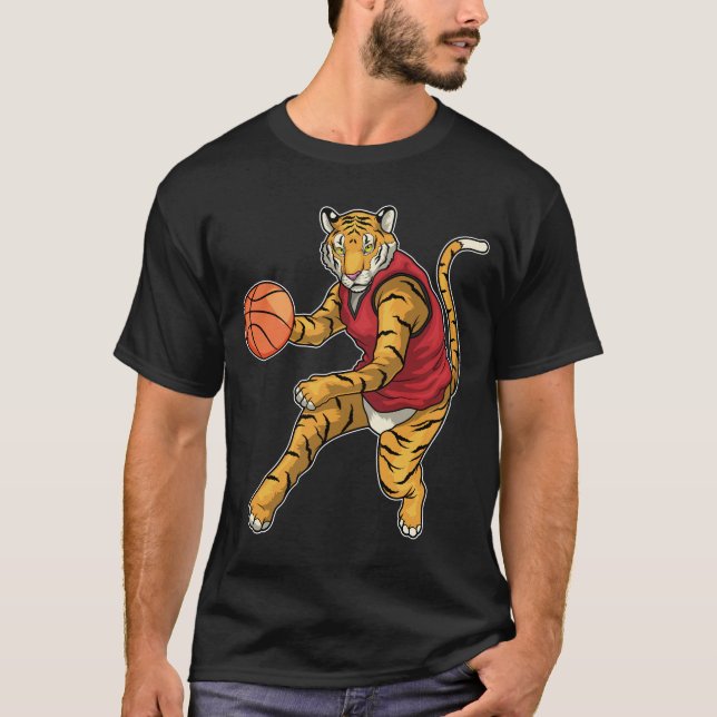 Tiger Basketball-spelare Basketball T Shirt (Framsida)
