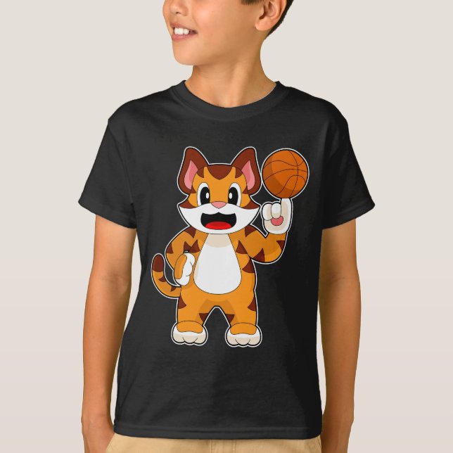 Tiger Basketball-spelare Basketball T Shirt (Framsida)
