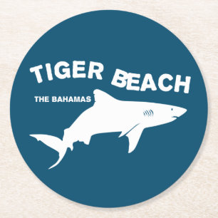 Tiger Beach - Bahamas Dykning med hajar Underlägg Papper Rund