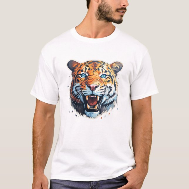 Tiger Beast Animal World Wildlife Beauty Discovery T Shirt (Framsida)