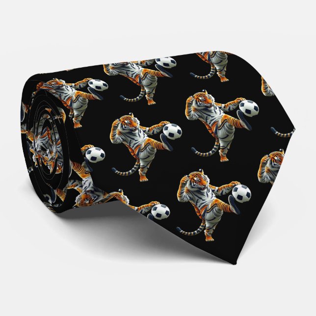 Tiger Bengal Mascot med fotboj Slips (Rullad)