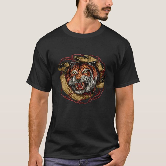 Tiger Big Cat Gift Animal Lover African Tiger T Shirt (Framsida)