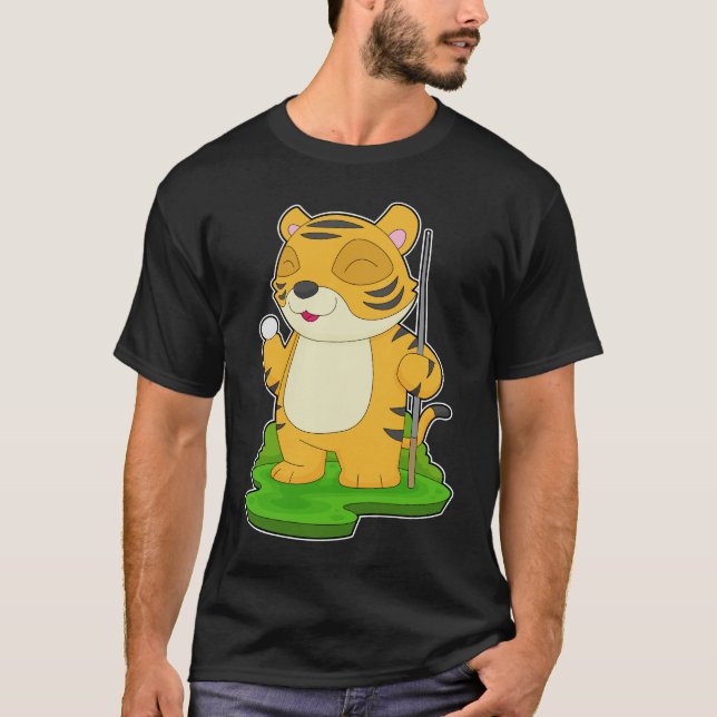 Tiger Billiard Queue T Shirt (Framsida)