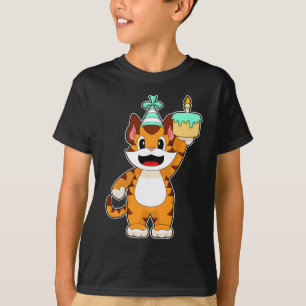 Tiger Birthday Candle Cake T Shirt