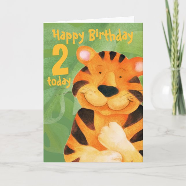 Tiger Birthday Card 2 idag Kort (Framsida)