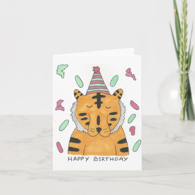 Tiger Birthday Card Kort (Framsida)
