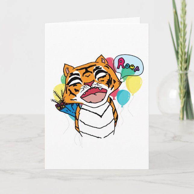 Tiger Birthday Kort (Framsida)
