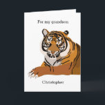 Tiger Birthday Kort<br><div class="desc">Ett personlig tiger art-födelsedagskort för tiger älskare.</div>