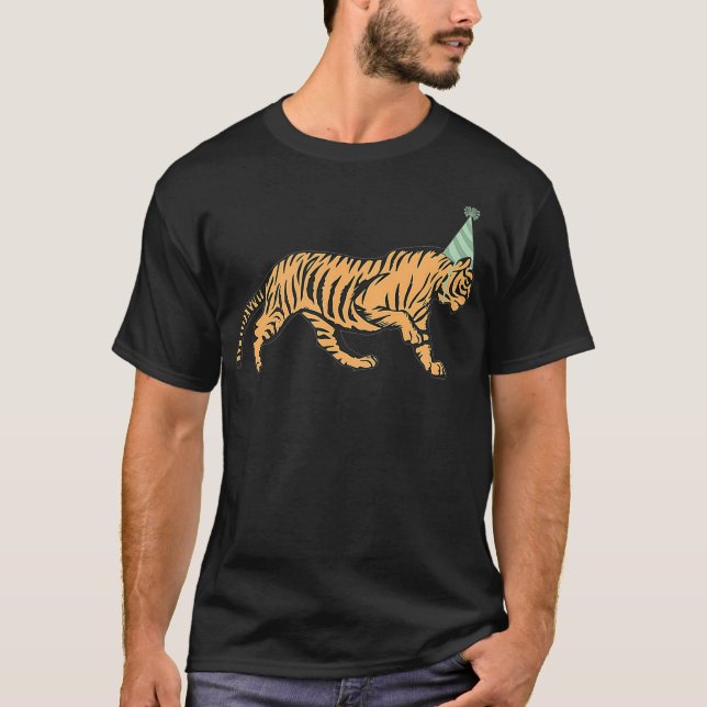 Tiger Birthday Tiger Animal Barns födelsedag T Shirt (Framsida)