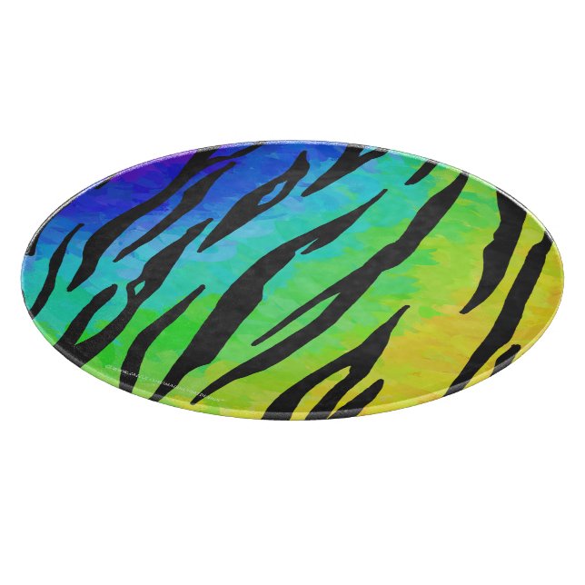 Tiger Black and Rainbow Skriv ut (Hörn)