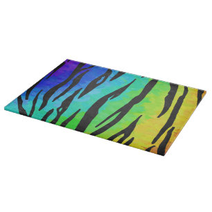 Tiger Black and Rainbow Skriv ut