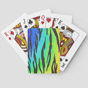 Tiger Black and Rainbow Skriv ut Kortlek