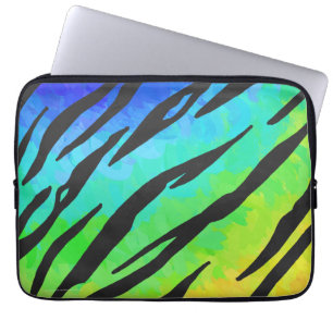 Tiger Black and Rainbow Skriv ut Laptop Fodral