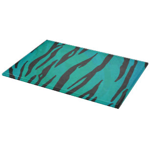 Tiger Black and Teal Print