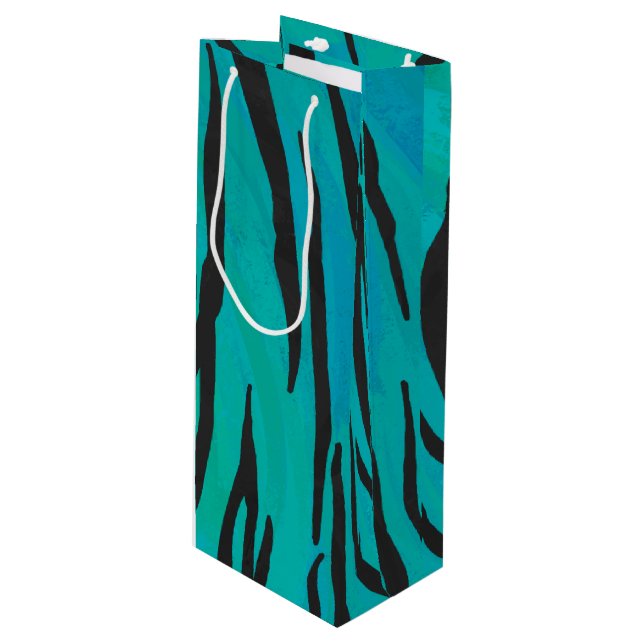 Tiger Black and Teal Print (Framsidan Vinklad)