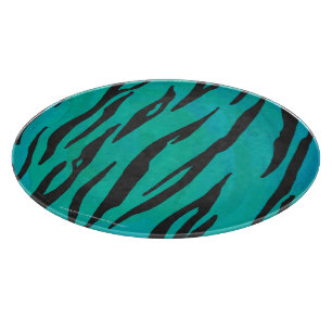 Tiger Black and Teal Print