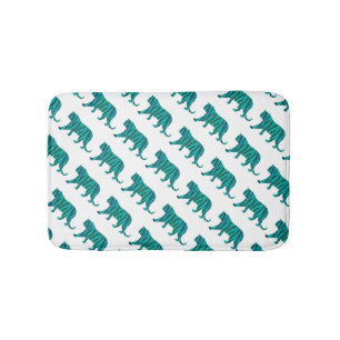 Tiger Black and Teal Print Badrumsmatta